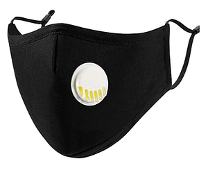 Wasbaar 3laags masker met ventiel en filter NAVY